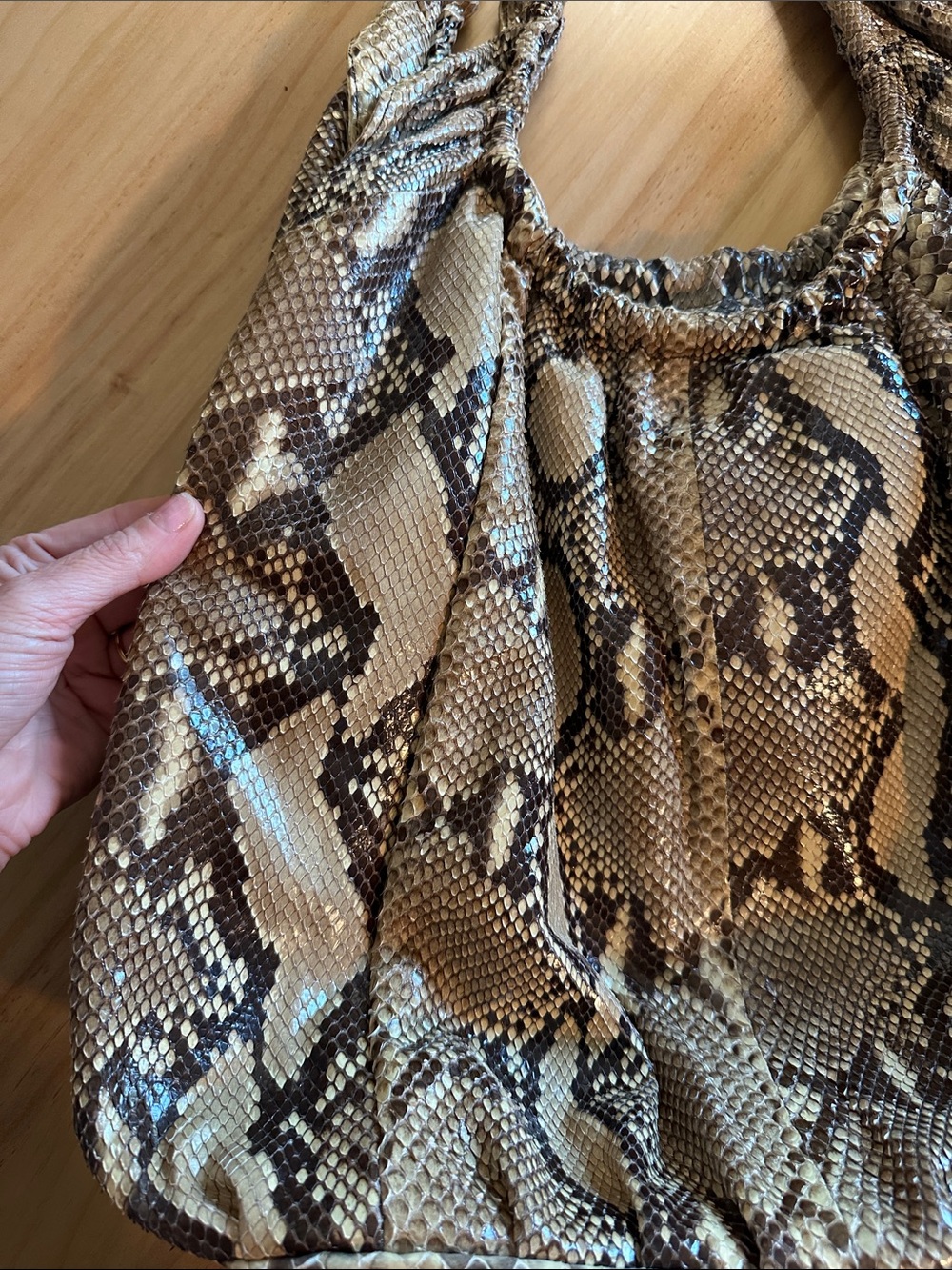 Authentic Python Shoulder Hobo Bag - Picture 3 of 7
